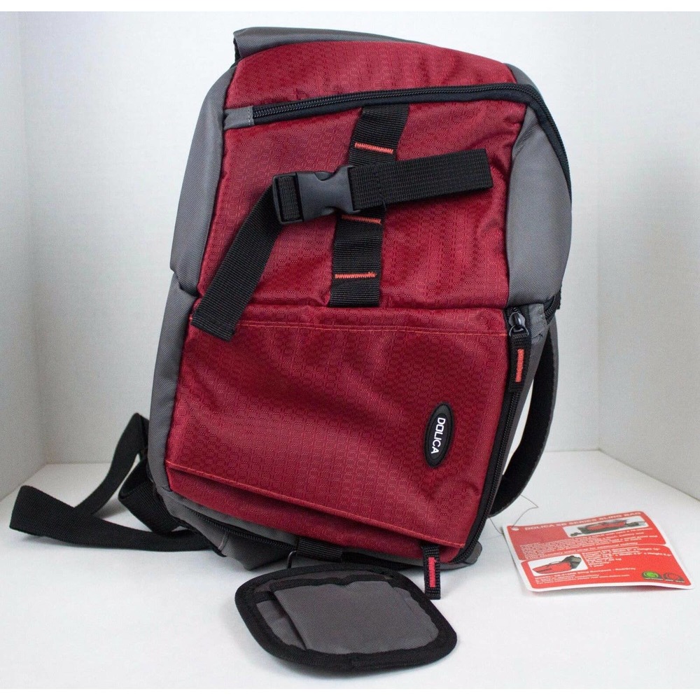 Dolica SB-015RD Sling Backpack for DSLR, (Red/Gray) - Picture 2 of 4